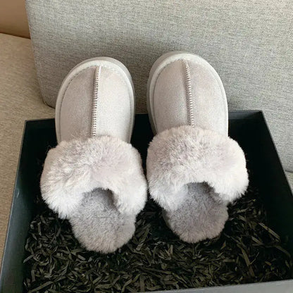Luxury Fur Women Platform Slippers