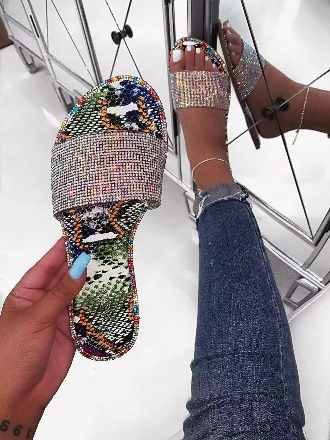 Elegant Diamond Strut Sandals