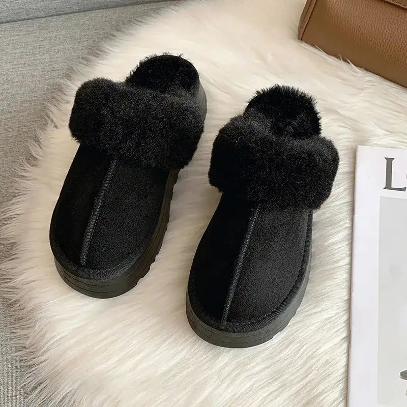 Luxury Fur Women Platform Slippers